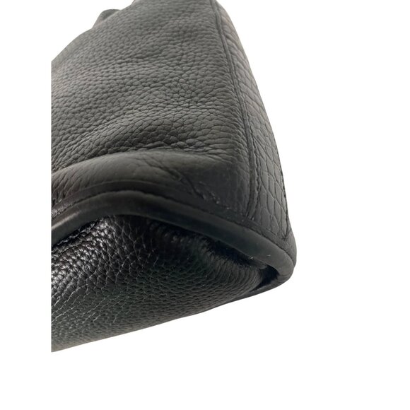 Brighton Black Leather Crocodile Print Embossed Satchel Bag - Picture 13 of 15